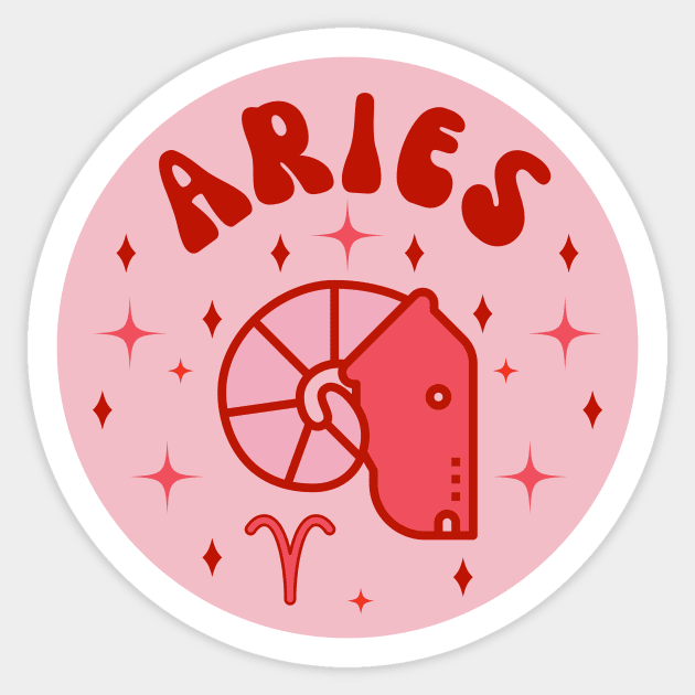 Aries Zodiac Sign Sticker by groovyfolk